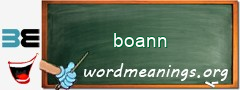 WordMeaning blackboard for boann